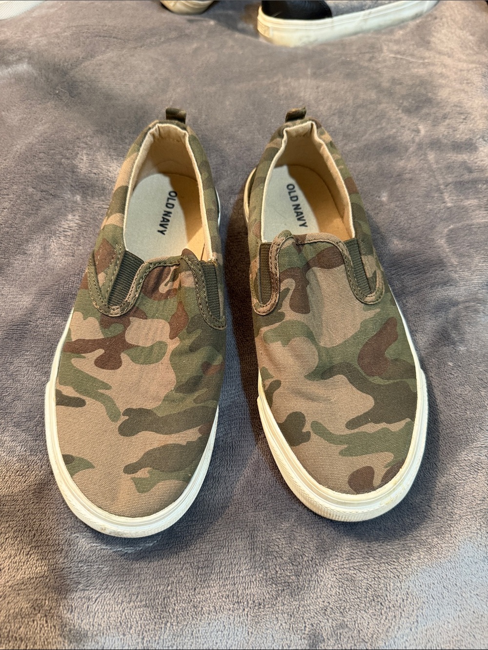 Old Navy Kids Camouflage Slip-On Sneakers in Green and Brown